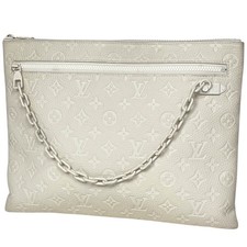 Louis Vuitton Pochette A4 Clutch Bag Taurillon Clemence Ivory-color M67462 Men