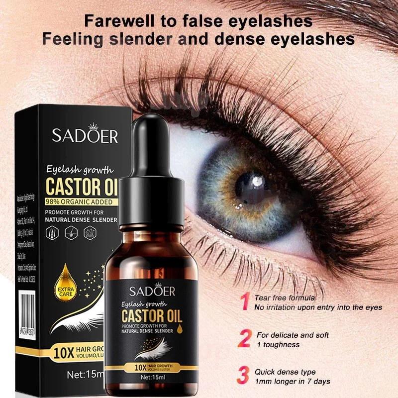 Castor Oil Eyelash Eyebrow Serum 15ml Lash Brow Conditioner Natural Care
