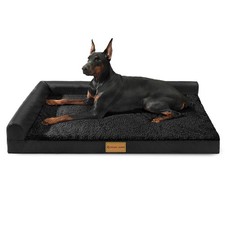 Patas Lague Orthopedic Dog Bed Large Sized Dog 36''X24'', Waterproof L Bolste...