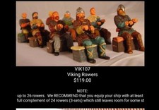 CONTE VIKINGS  VIK107 Viking Rowers Set 1 NEW IN BOX  8 Hand Painted Rowers