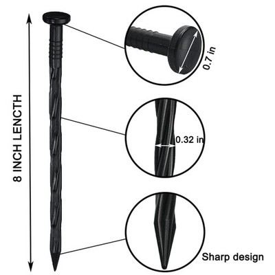 Rust-Resistant Nylon Stakes for Weed Barrier - 80 Pcs