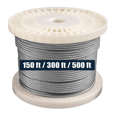 300 Feet 1/8'' 316 Stainless Steel Wire Rope Aircraft Cable For Deck Cable Railin