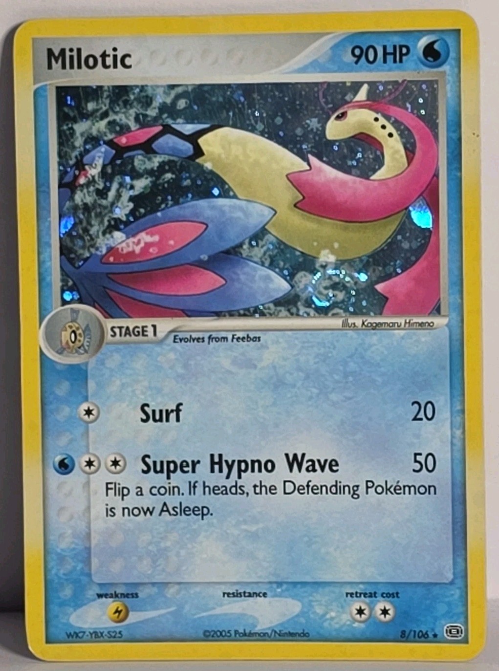 Milotic 8/106 EX Emerald Set Holo Fart Swirl Error Rare Pokemon TCG Card MP
