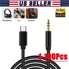TypeC to Aux Cable USB Type-C Male To 3.5mm Cord Car AUX Music Audio Adapter LOT