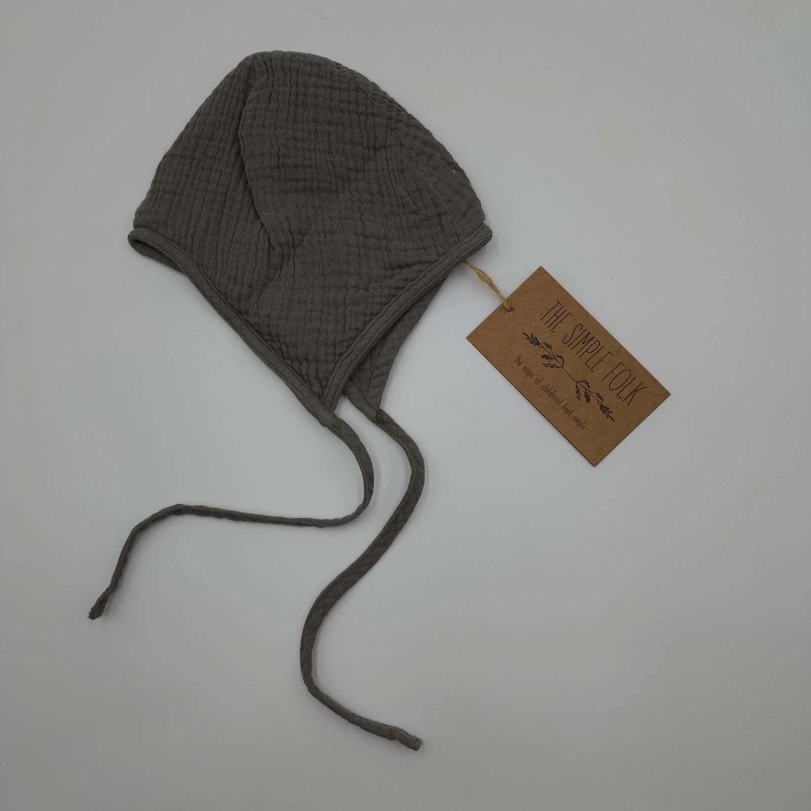 The Simple Folk The Garden Bonnet in Lead Gray Size 12/18 Months