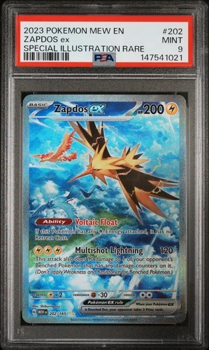2023 POKEMON MEW EN-151 SPECIAL ILLUSTRATION RARE #202 ZAPDOS EX PSA 9