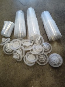 PPS 1QT PAINT POT LINERS 60 CUPS , 18 LIDS 💲 GOOD COST 💲 LOOK