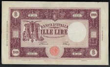 Italy - 1000 Lire 1946 Pick 72 - S/N W1891 016165 in VF-