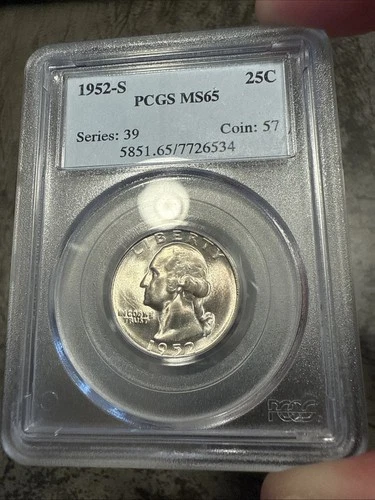 1952-S Washington Quarter PCGS MS65