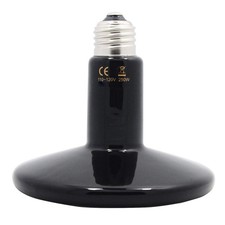 250 Watt Reptile Heat Lamp Bulb, No Light Infrared Ceramic Heat Emitter for P...