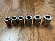 Snap On 6 pc. 3/8 drive 7/16 1/2 9/16 5/8 11/16  3/4  shallow 6 pt. socket set
