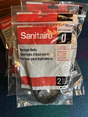 2x Sanitaire Vacuum Belts Replacement Style U Flat Belt Item #66120 2 Packs Of 2