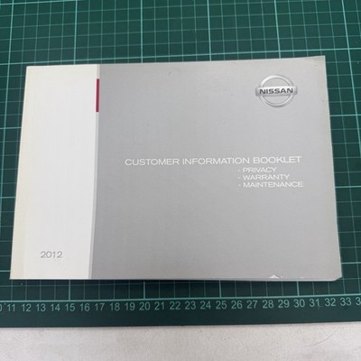 GENUINE Nissan Customer Information Booklet Warranty Maint Dec 2011 55555 PT36A1