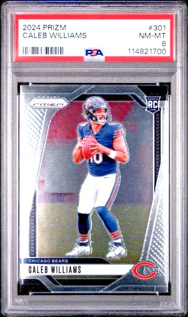 Z609 2024 Panini Prizm - Rookies Caleb Williams #301 (RC) - PSA 8 - BEARS