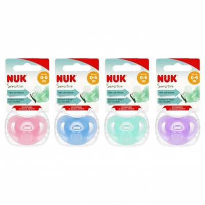 NUK Smoczek uspokajający silikonowy 0-6m Sensitive mix 10729139 NUK