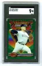 NOLAN RYAN (POP 4) 1993 TOPPS FINEST GREEN SGC-9 MINT GRADED BASEBALL CARD #107
