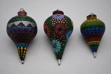 Mexican Spinning Top/ Trompo Christmas Ornament, Hand Painted Chiapas (CHOOSE)