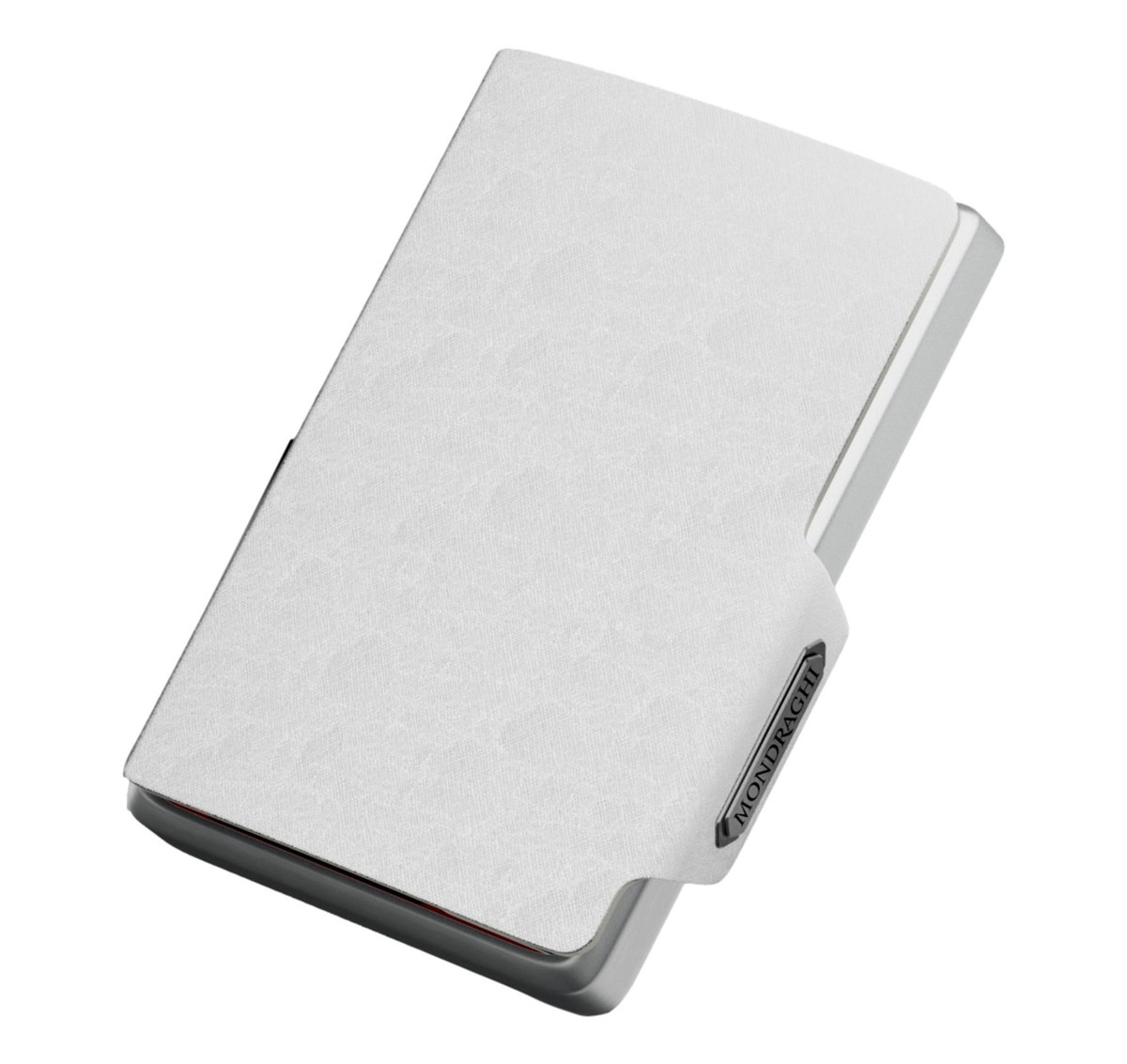 MONDRAGHI Saffiano White Mini Wallet in Pelle Protezione RFID