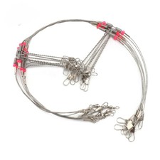 10/20PCS Stainless Steel Wire Leader Rigs with Swivels Snaps Beads 1-5 Arms