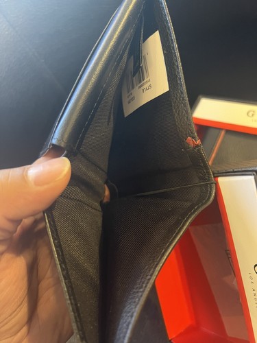 Cartera de hombre Guess doble pliegue cuero genuino negra nueva con etiquetas - Imagen 7 de 7