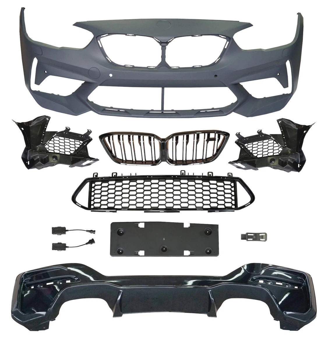FRONT BUMPER M2 LOOK GRILLE DIFFUSER LCI CONVERSION FOR BMW 1