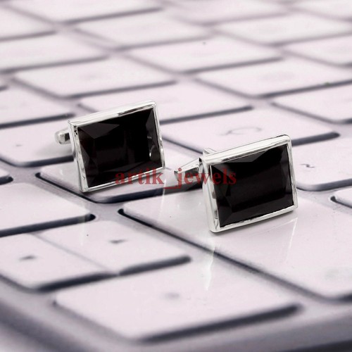 Gemelli In Onice Nero Naturale Con Argento Sterling 925 #5953 - Foto 3 di 4