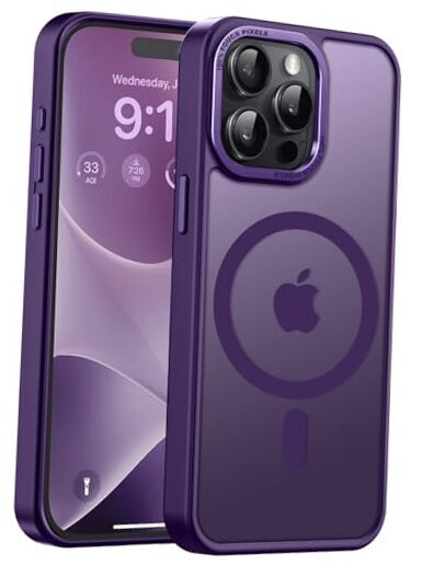 Upgraded Magnetic for iPhone 15 Pro Case [Compatible with Magsafe] Deep Purple