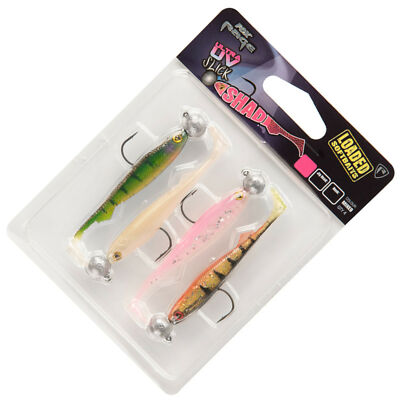 Fox Rage UV Slick Shad Loaded 11cm 10g 3/0 - 4 montierte Gummifische, Spinnköder