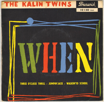 THE KALIN TWINS ''WHEN'' EP 1958 BRUNSWICK 10150 Tasche selten!