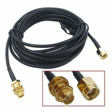 1m to 5m RP-SMA Antenna Extension Cable Wi-Fi Router Black RG174 Cable UK SELLER