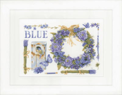 Lanarte Counted Cross Stitch Kit: Lavender Wreath (Aida,W)