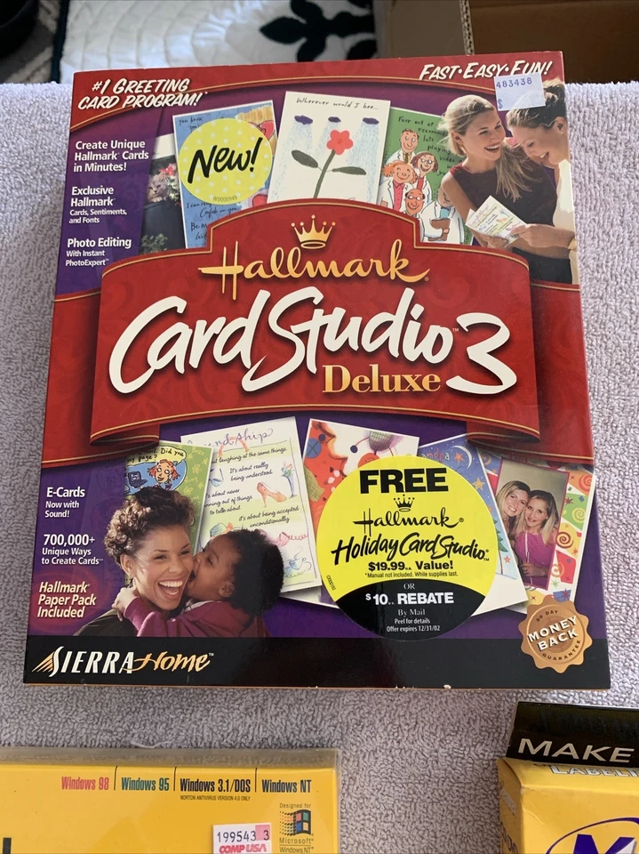 Rare Hallmark Card Studio 3 Deluxe, Norton Anti Virus & Label Maker All New - Image 2 of 4