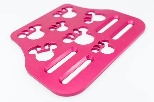 Mouse Head with Bow Pink 7" x 6" Universal Wheelchair Footplate Front Bolt Fixed - Picture 3 of 5