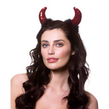Deluxe Sequin Devil Horns Adults Halloween Fancy Dress Costume Accessory Ladies