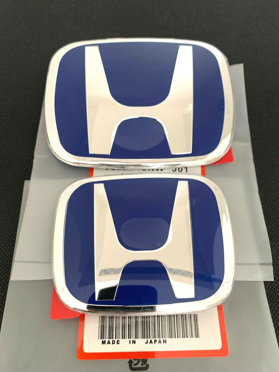 Genuine Style Front Rear Blue Badge Set for Honda 8th Civic 2006