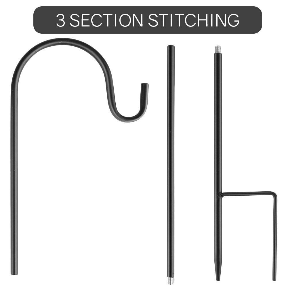 XRR Shepherds Crook Haken, 4-pack 96 cm verstelbaar, roestbestendig, metalen tuinpalen voor vogelvoeders/bruiloften plantenmanden