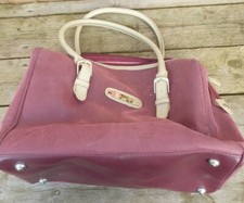 Antler Holdall/Travel Bag/Large Handbag Burgundy Shopping Suede Logo-Used