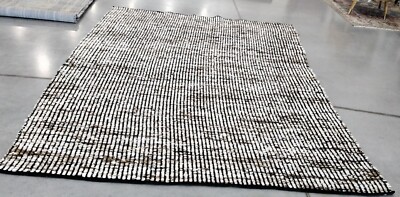 BLACK / IVORY 8' X 10' Broken Thread Rug, Reduced Price 1172748702 NAT331Z-8