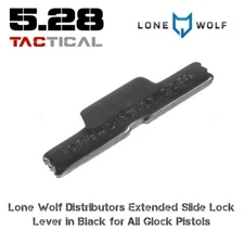 Lone Wolf Distributors Extended Slide Lock Lever in Black for All Glock Pistols