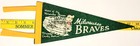1950-60's Milwaukee Braves Pennant w/ Vintage Brave and County Stadium — photo 5