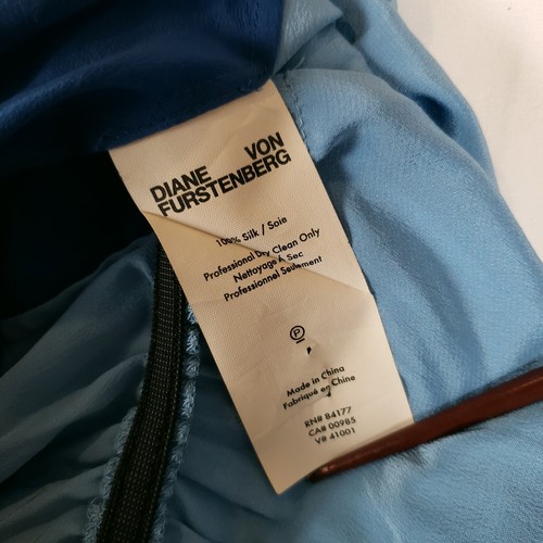 Diane Von Furstenberg Silk Dress Women Large Long Sleeve Color Block Crossover - Picture 11 of 11