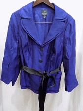 ADRIANNA PAPELL Blue  Purple Mystic Shimmer Top W/Tie Waist Sz 16 251 