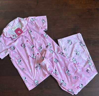 Munki Munki Snoopy Peanuts Pajama Set Womens Sz XL New