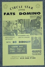 FATS DOMINO Bo Diddley Original Concert Poster California 1990