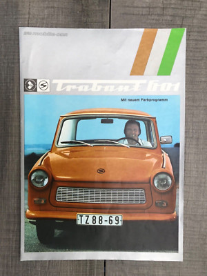 Prospekt Trabant 601, neues Farbprogramm, IFA Mobile-DDR, DEWAG 1977, Auto, Kfz
