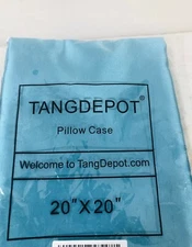 TangDepot Solid Heavy Satin European Decorative Pillow Sham Aqua 20” X 20”