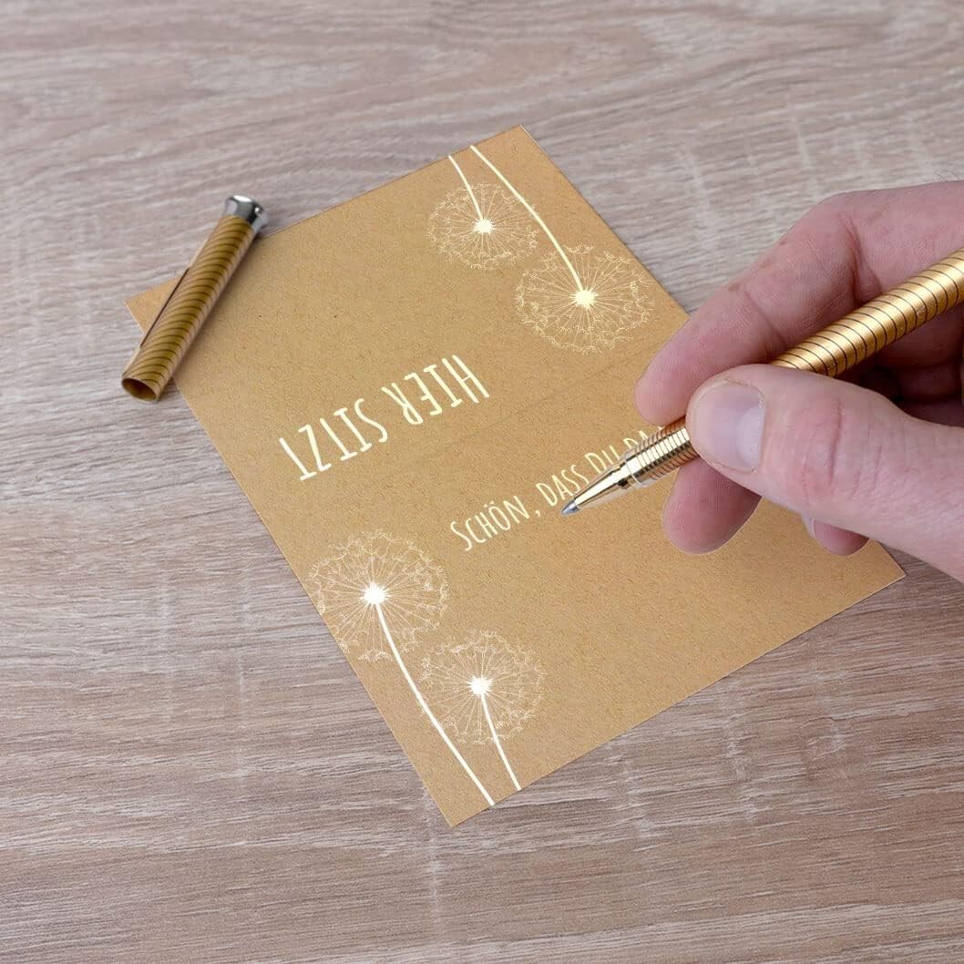 12 Platzkarten Tischkarten Partycards DinA7 Kraftpapier "Schön, dass Du da bist"