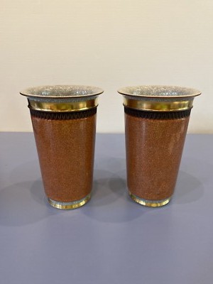 RARE PAIR OF THORKILD OLSEN For Royal Copenhagen Crackle Glaze Cases 212/3152 7''