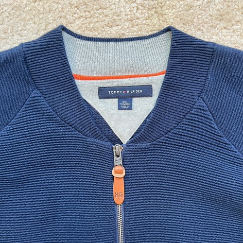 Tommy Hilfiger Cardigan Sweater Baseball Navy Blue Men's Size XXL - Picture 10 of 22