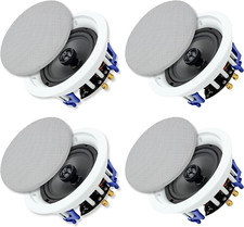 Powerful 6.5" Ceiling Speakers - 640W Passive Flush Mount 4 Pack 